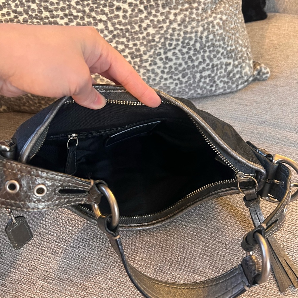 Coach Vintage Python Black Signature Canvas Leather Soho Hobo Shoulder Bag - Picture 7 of 8